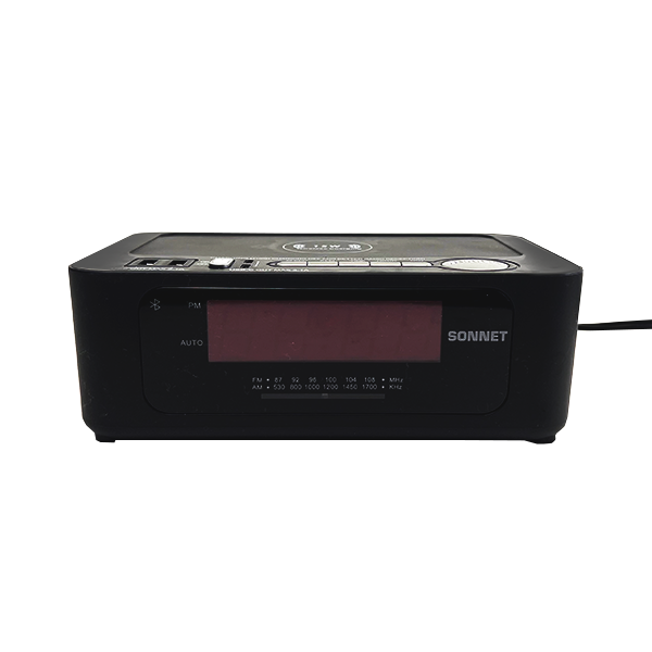 Sonnet, Clock Radio, 0.9" LED Display, AM/FM, Wireless Bluetooth w/ 2 USB-C & 2 USB-A Ports