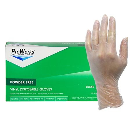Disposable Vinyl Gloves, Small, Powder-Free, 100/BX