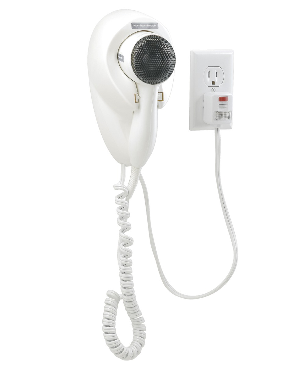 Hamilton Beach Hair Dryer, Wall Mount, w/ Nightlight, 1500W, White