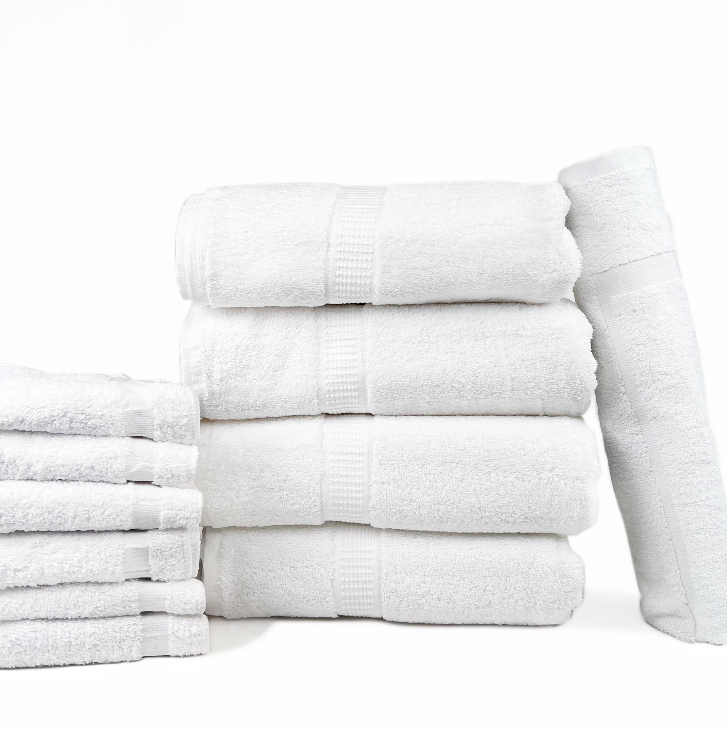Q-Tee Platinum Towels White & Beige