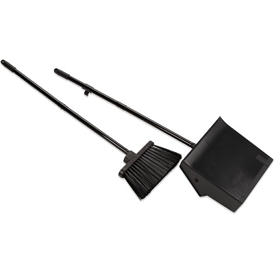 Lobby Dust Pan and Broom, 36", Black
