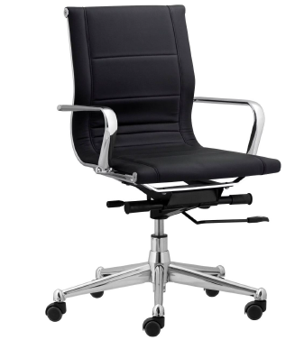 SleepNest Premium, Mid back, Synthetic Leather Task Chair with Metal Arms