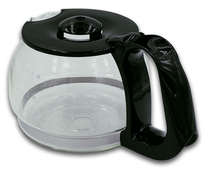 Vertex, Glass Carafe, 4 Cup, Black