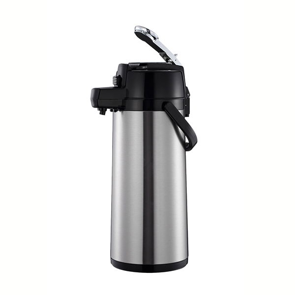 Airpot with Lever Pump, Black/Steel, 3.0L/101oz