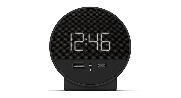 Nonstop, Station O, Single Day Alarm Clock, USB-A and USB-C, Black