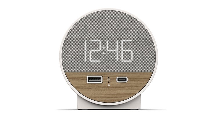 Nonstop, Station O, Single Day Alarm Clock, USB-A and USB-C, White
