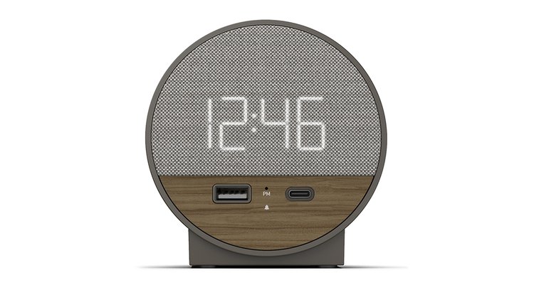 Nonstop, Station O, Single Day Alarm Clock, USB-A and USB-C, Grey