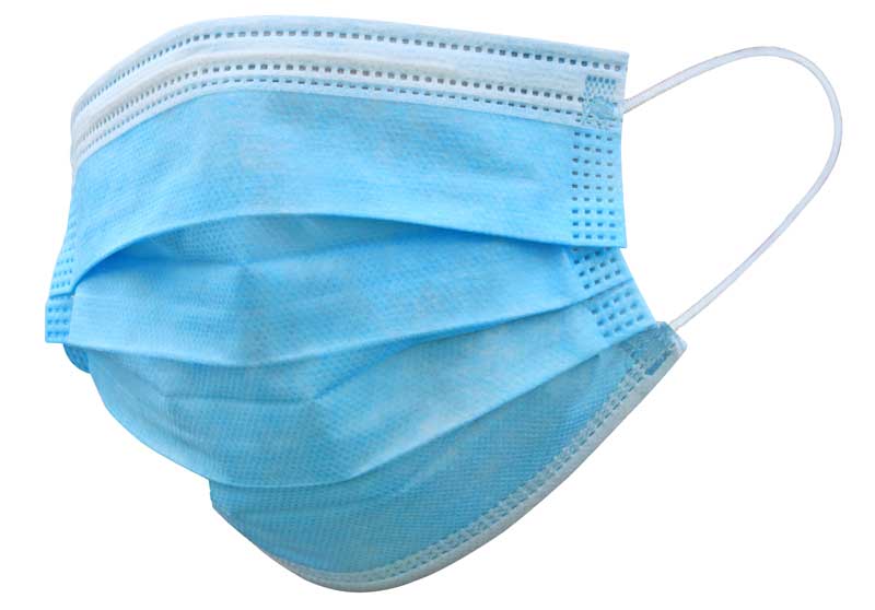 Face Mask, Blue, 3-Ply, Ear-Loop, 50/CS