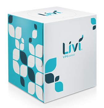 Livi VPG Facial Tissue, 11516, 2 ply, 90 Sheets, Boutique/Cube, 36/CS