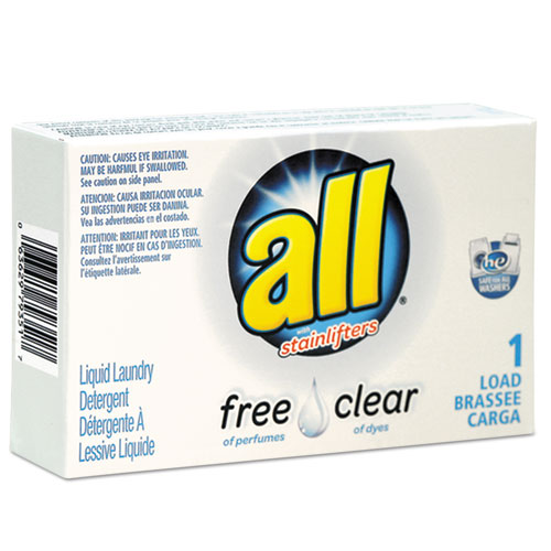 All Free Clear Liquid Laundry Detergent, Vending Boxes, 1.6oz, 100/CS