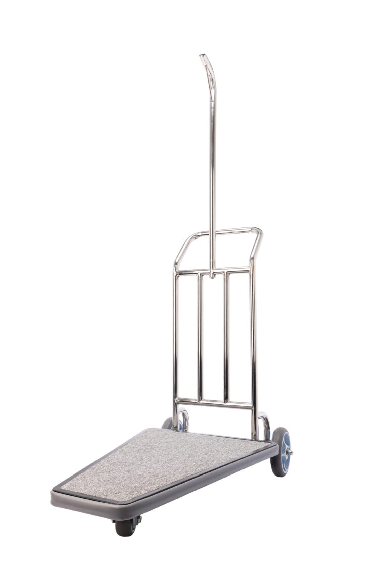 3 Wheeled Airport/Luggage Cart, Stainless Steel/With Deck
