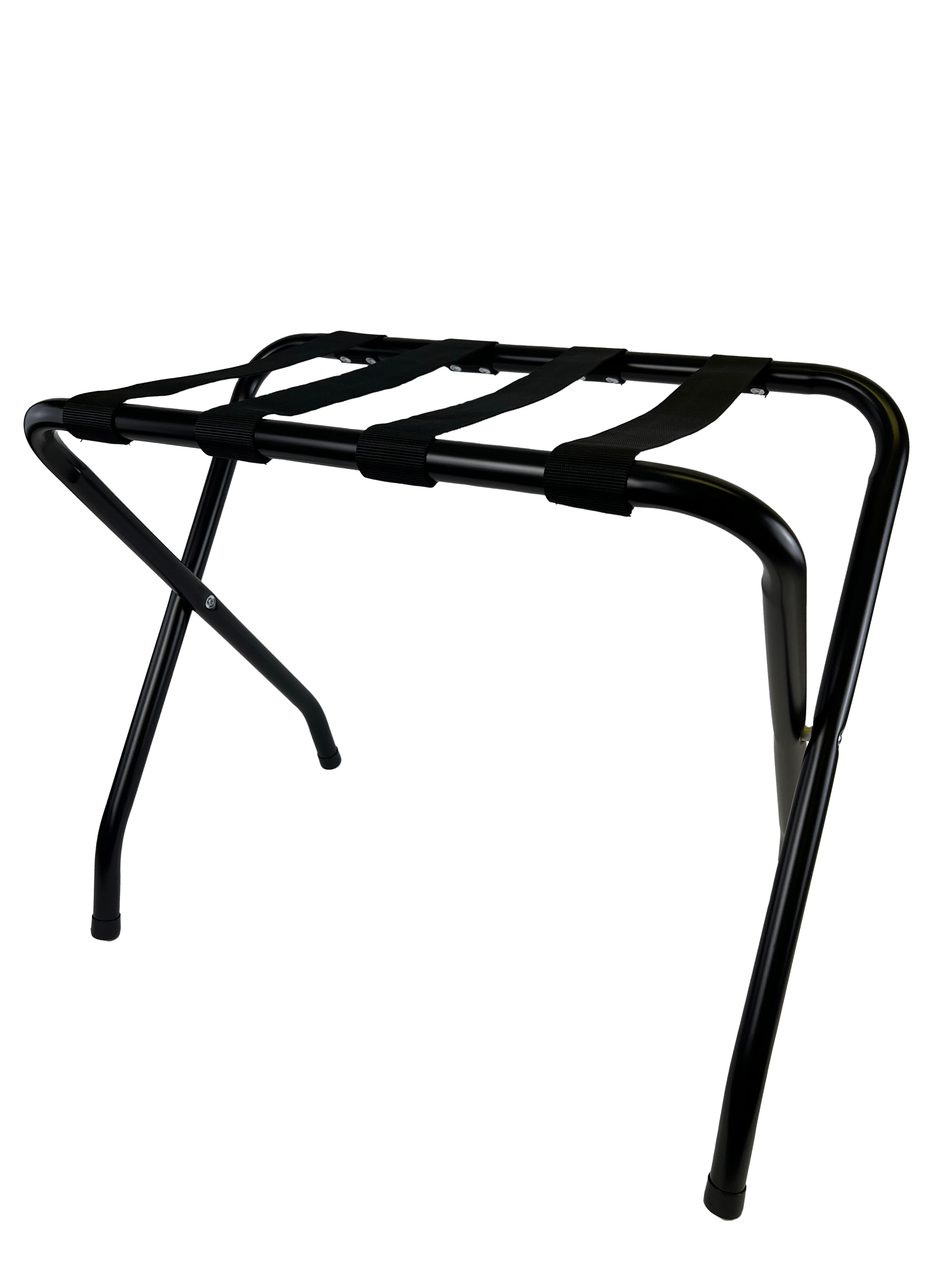 Luggage Rack, No Back, Black Finish w/ Black Straps