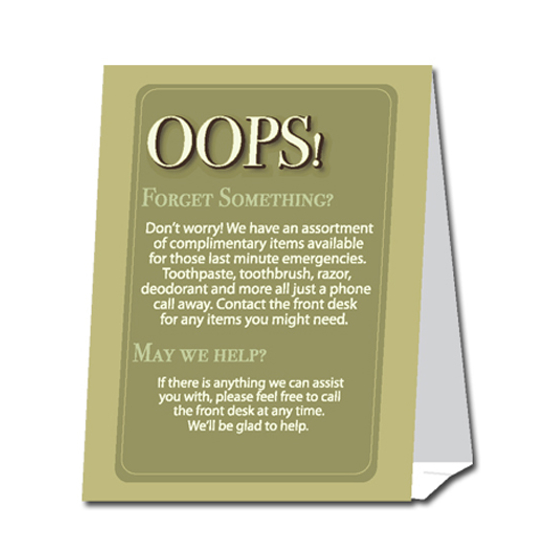 Forget Something Tent, Two-Sided (English/Spanish), 100/CS