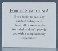 Forget Something Sign, L Shape, Plastic