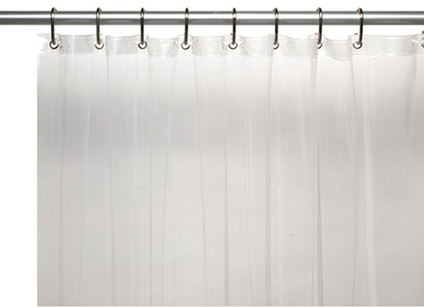 Vinyl Super Suede Shower Curtain, White, 72x72