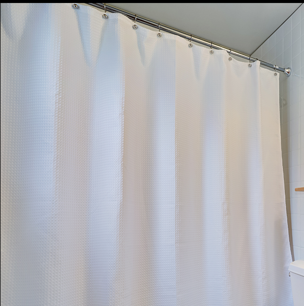 Victorian Stripe, Poly, Shower Curtain, White, 70x72