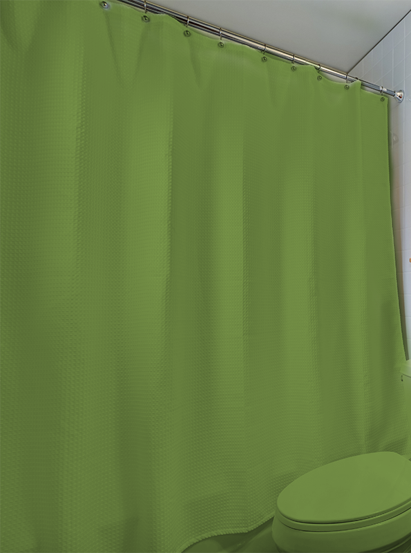 Victorian Stripe, Poly, Shower Curtain, Green, 70x72