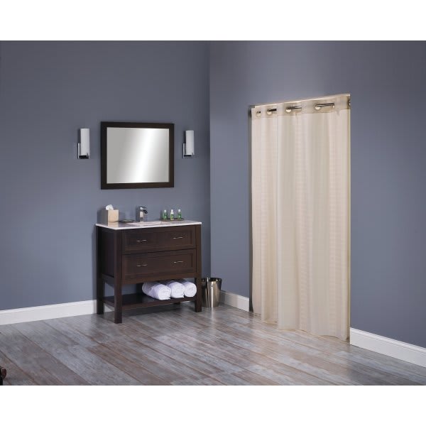 Shower Curtain, Hookless, Litchfield, 71x74, Beige