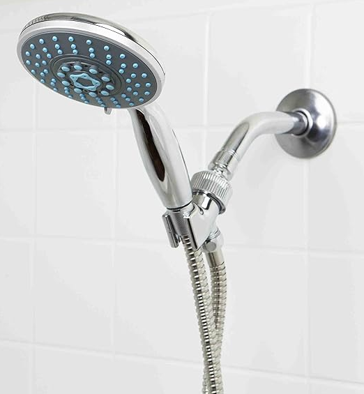 Home Basics ADA Handheld Shower Head, 5 Function, Jumbo Chrome