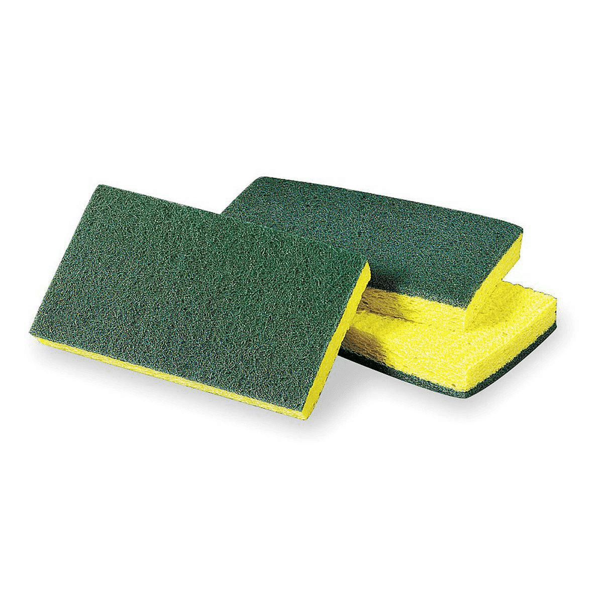 Medium Duty Scouring Sponge, Yellow/Green, 20/CS