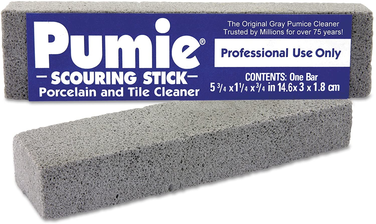 Pumie Pumice Scouring Stick, 6 x 0.75 x 1.25, 12/CS