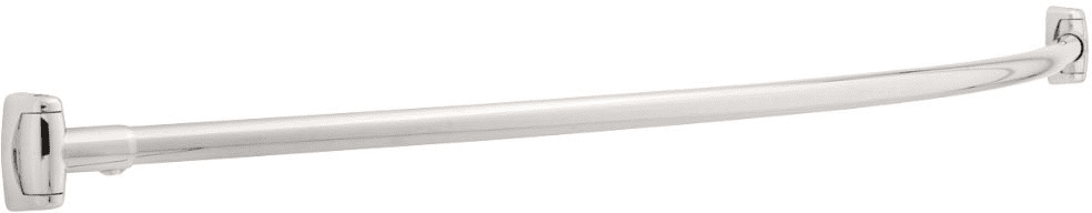 Curved Shower Rod, with Bracket, Round, Stainless Steel, 5 ft