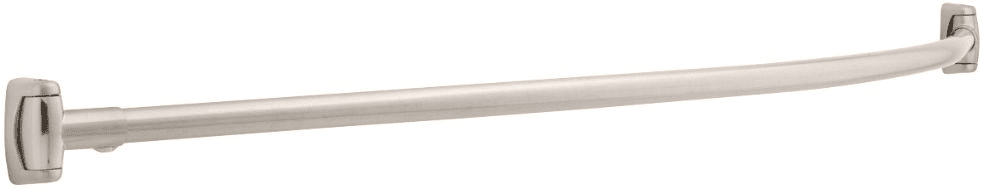 Curved Shower Rod, with Bracket, Round, Brass, 5 ft