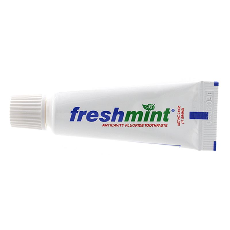 Freshmint Toothpaste Tube, 0.6 oz, Clear Gel Anticavity Fluoride, 144/CS