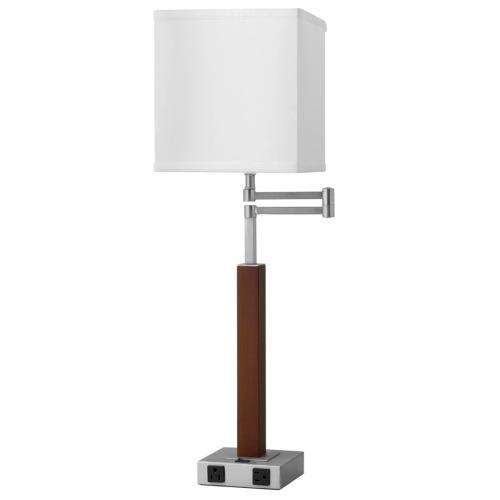 Econo Lodge Calibri Desk Lamp with 2 Outlets STX-455DS