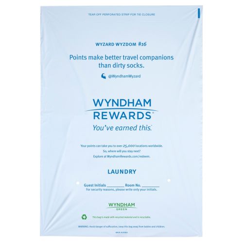 Wyndham Rewards, Laundry Bag, Tear Tape, 14x20, 1000/CS