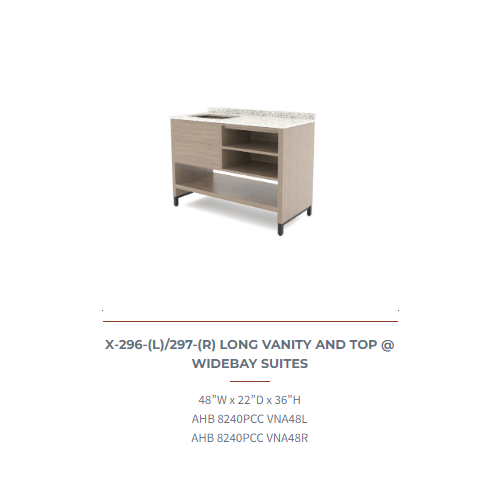 LONG VANITY AND TOP @ WIDEBAY SUITES AHB 8240PCC VNA48L