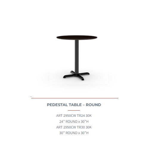 Quality Inn Classic Pedestal Table Rounded