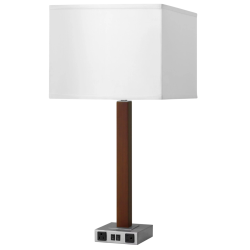 Econo Lodge Calibri Twin Table Lamp with 2 Outlets STX-453TT