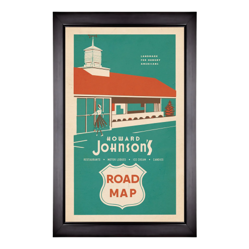 Howard Johnson Lobby Art, Road Map, 24w x 40h