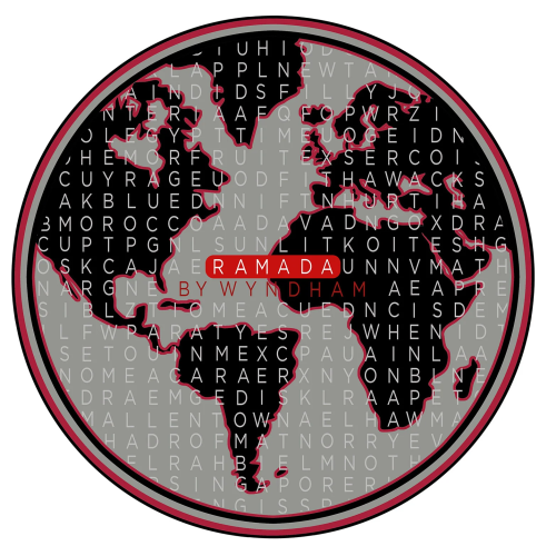 Ramada, Art at Side Wall, Ramada Word Find, 34w x 1.5d x 34h