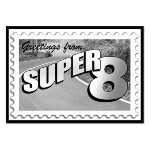Super 8 Bathroom Art, Postage Stamp Art, 19"w x 0.75"d x 15"h