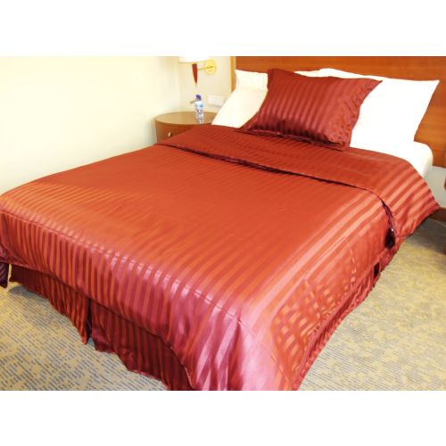 Top Sheet, Wine, Poly Stripe, Full, 86x96