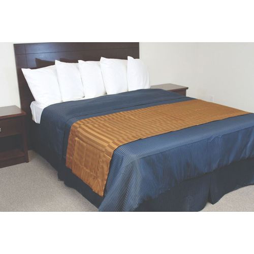 Top Sheet, Navy, Poly Stripe, King, 110x96