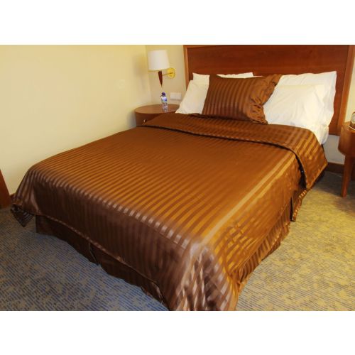 Duvet Cover, Brown Poly Stripe, Queen 90x95