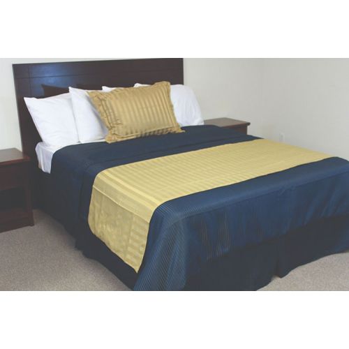 Duvet Cover, Navy Poly Stripe, Full XL 81x95