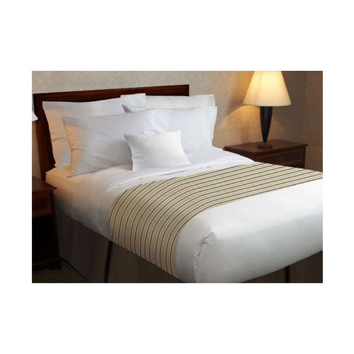 1888, Top Cover w/ Printed Bed Scarf, Beige Stripe, King 108x120, 12/CS