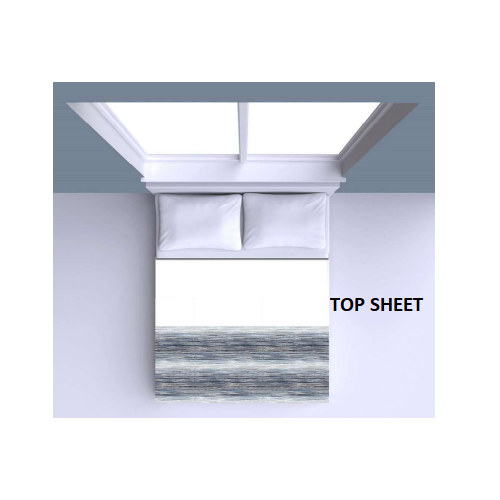 AmericInn, IF, Printed Decorative Top Sheet, 90x112 Queen, 12/CS