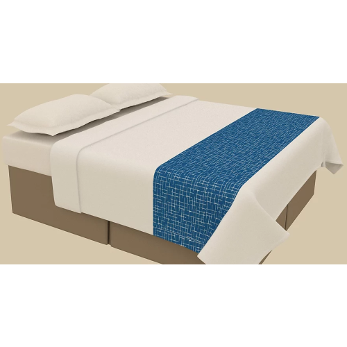 Travelodge, AF, Decorative Top Sheet w/ Integrated Scarf, King, Blue