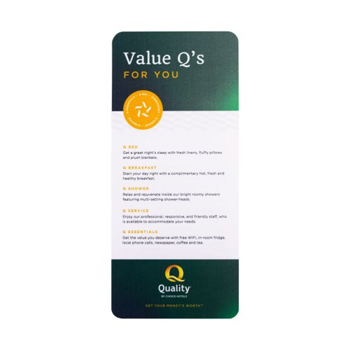 Quality Inn Guest Satisfaction Card, 50/CS