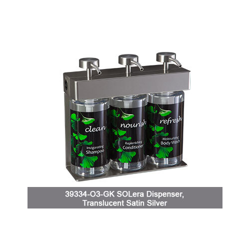 SOLera, Trio Fixture, Oval Bottle, 12 oz, Stainless Steel