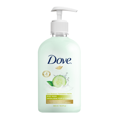 Dove 500mL Dispenser, Body Wash, Refreshing Cucumber, Non-Refill w/ Pump, 24/CS
