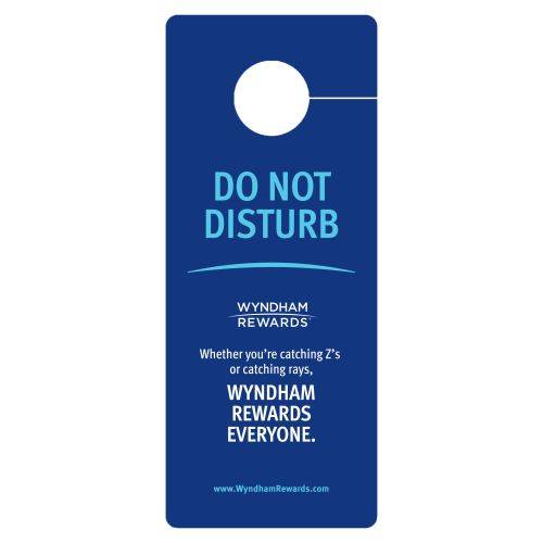 Wyndham Rewards, Do Not Disturb Sign, Doorknob Hanger, 100/CS