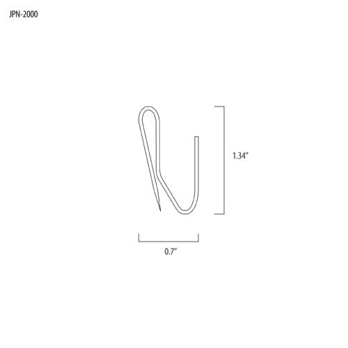 Pin Hooks, Drapery, Steel, 100/CS