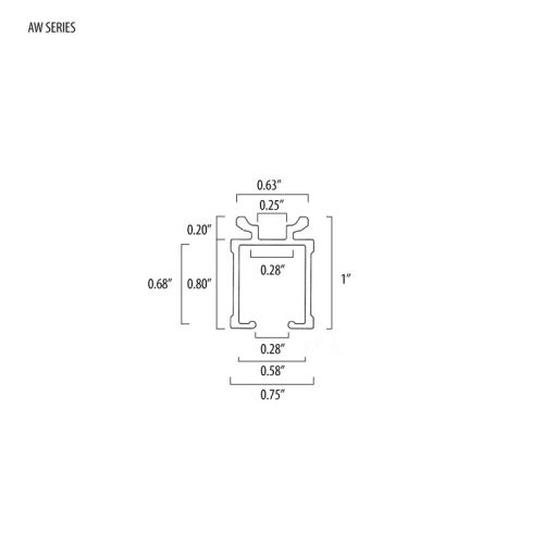 Drapery Track, Wall/Ceiling, Per ft.