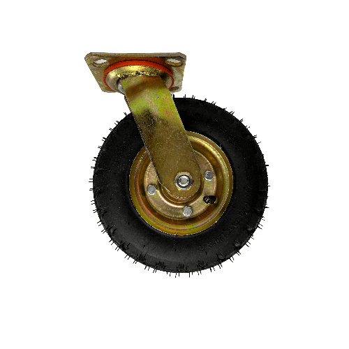 Luggage Cart Wheel Set, Pneumatic, 2 Fixed/2 Swivel, 6.5" Dia